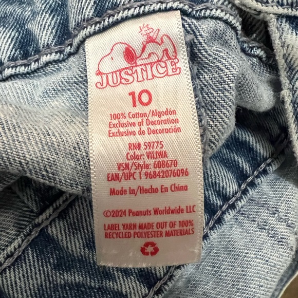 Justice Light Blue Denim Kids Overalls size 10 EUC - Picture 6 of 7